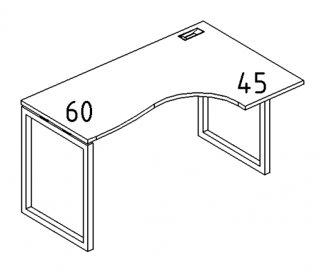 Стол эргономичный правый "Классика" на металлокаркасе QUATTRO 140x90x75 A4.PRO угловой