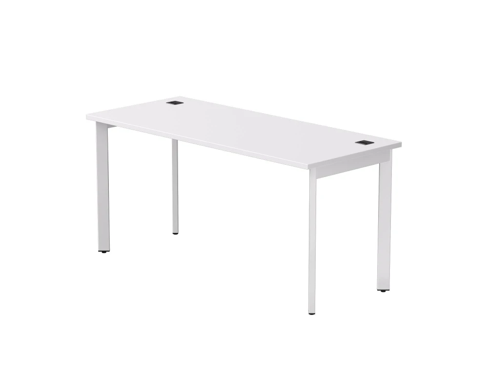 Стол прямой на металлокаркасе 1580х670х755 мм опоры 45гр Everprof ЭВО / EVO Белый/Белый