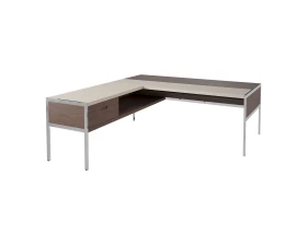 Стол руководителя матовый, кожа, левый 2020х2220х750 Gallery images