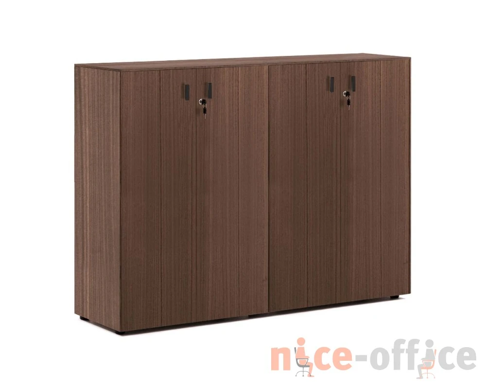 Шкаф средний H.120 4 дв 162x44x119,5 Enzo Эвкалипт морен/Черный