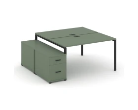 Рабочая станция 2 места с двухсторонней опорной тумбой CN.DRS-306 B 1180/1546x1480x750 Концепт / Concept images
