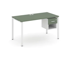 Стол рабочий с подвесной тумбой 1 открытой нишей и одним ящ. CN.SP-120 W 1580x720x750 Концепт / Concept images