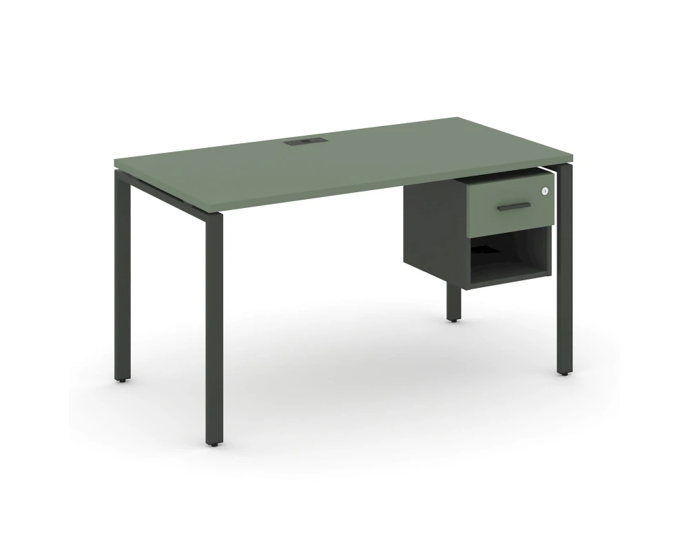 Стол рабочий с подвесной тумбой 1 открытой нишей и одним ящ. CN.SP-120 W 1580x720x750 Концепт / Concept