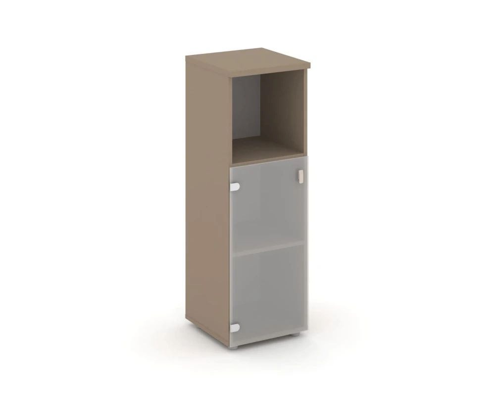 Шкаф средний узкий левый (1 низкий фасад стекло сатин матовый) 40x42x120,7 Эстетика / Estetica