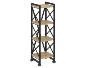 Стеллаж на колесных опорах - 4 полки 400х400х1334 Лофт / Loft images