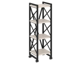 Стеллаж на колесных опорах - 4 полки 400х400х1334 Лофт / Loft images