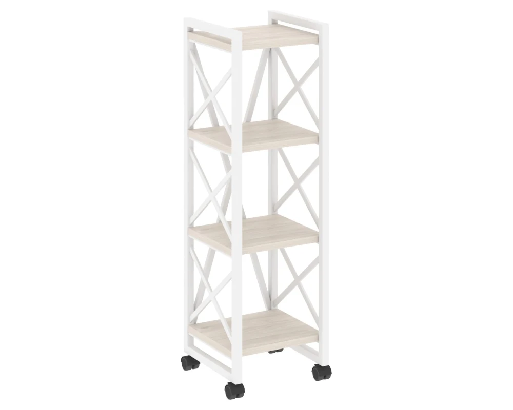 Стеллаж на колесных опорах - 4 полки 400х400х1334 Лофт / Loft