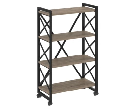 Стеллаж на колесных опорах - 4 полки 800х400х1334 Лофт / Loft images