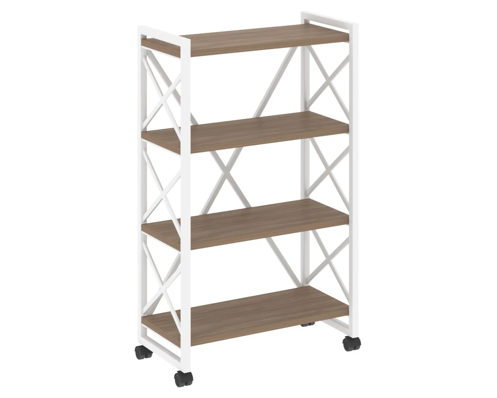 Стеллаж на колесных опорах - 4 полки 800х400х1334 Лофт / Loft