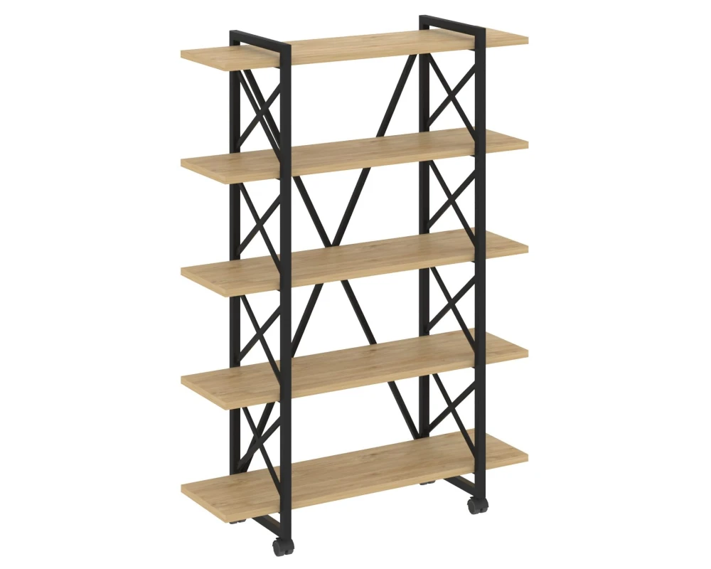 Стеллаж на колесных опорах - 5 полок 1200х400х1704 Лофт / Loft
