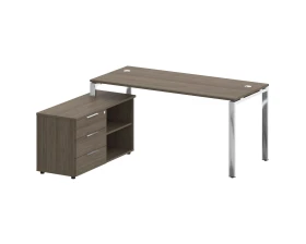 Стол рабочий руководителя с опорной тумбой левый 1700x1520x750 Метал Систем Директ / Metal System Direct images