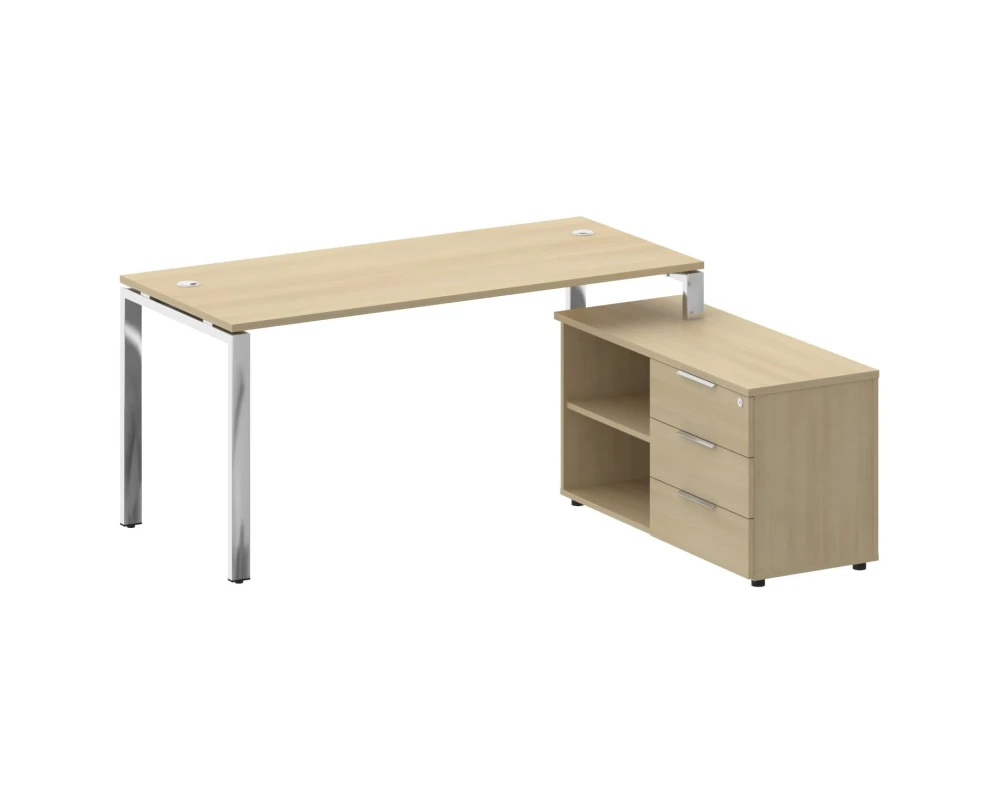 Стол рабочий руководителя с опорной тумбой правый 1700x1520x750 Метал Систем Директ / Metal System Direct