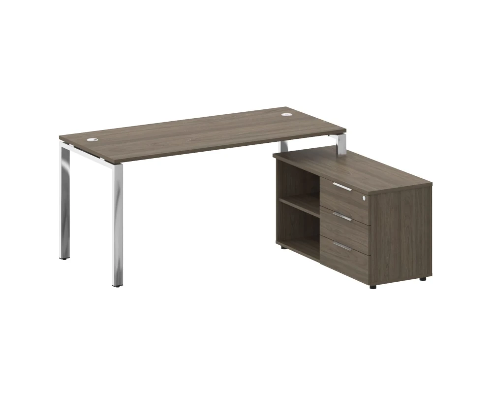 Стол рабочий руководителя с опорной тумбой правый 1700x1520x750 Метал Систем Директ / Metal System Direct