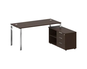 Стол рабочий руководителя с опорной тумбой правый 1700x1520x750 Метал Систем Директ / Metal System Direct images