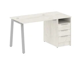 Рабочая станция на А-образном м/к с опорной тумбой 141,2x72x75 Метал Систем / Metal System images