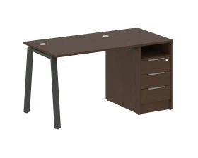 Рабочая станция на А-образном м/к с опорной тумбой 141,2x72x75 Метал Систем / Metal System images