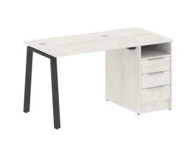 Рабочая станция на А-образном м/к с опорной тумбой 141,2x72x75 Метал Систем / Metal System images