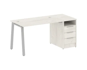 Рабочая станция на А-образном м/к с опорной тумбой 161,2x72x75 Метал Систем / Metal System images