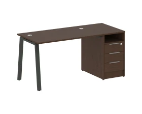 Рабочая станция на А-образном м/к с опорной тумбой 161,2x72x75 Метал Систем / Metal System images