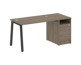 Рабочая станция на А-образном м/к с опорной тумбой 161,2x72x75 Метал Систем / Metal System images