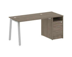 Рабочая станция на А-образном м/к с опорной тумбой 161,2x72x75 Метал Систем / Metal System images