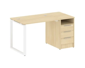 Рабочая станция на О-образном м/к с опорной тумбой 141,2x72x75 Метал Систем / Metal System images