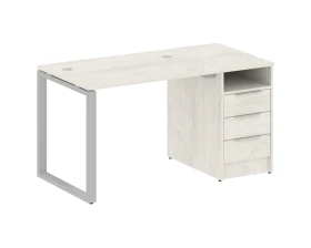 Рабочая станция на О-образном м/к с опорной тумбой 141,2x72x75 Метал Систем / Metal System images