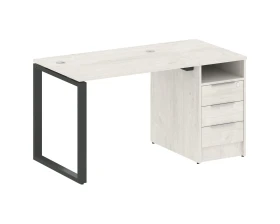 Рабочая станция на О-образном м/к с опорной тумбой 141,2x72x75 Метал Систем / Metal System images