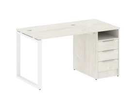 Рабочая станция на О-образном м/к с опорной тумбой 141,2x72x75 Метал Систем / Metal System images