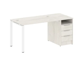 Рабочая станция на П-образном м/к с опорной тумбой 161,2x72x75 Метал Систем / Metal System images