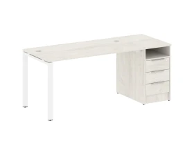 Рабочая станция на П-образном м/к с опорной тумбой 181,2x72x75 Метал Систем / Metal System images