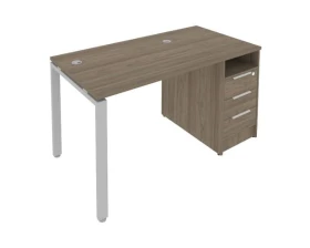 Рабочая станция на П-образном м/к с опорной тумбой 141,2x72x75 Метал Систем / Metal System images