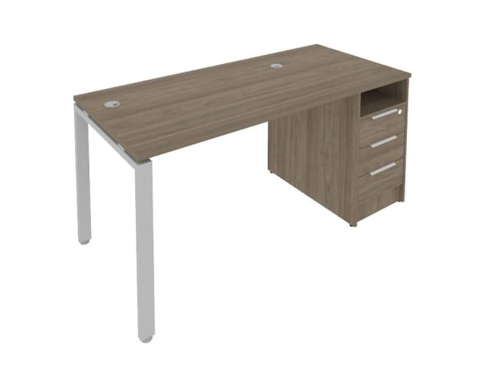 Рабочая станция на П-образном м/к с опорной тумбой 161,2x72x75 Метал Систем / Metal System