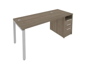 Рабочая станция на П-образном м/к с опорной тумбой 181,2x72x75 Метал Систем / Metal System images