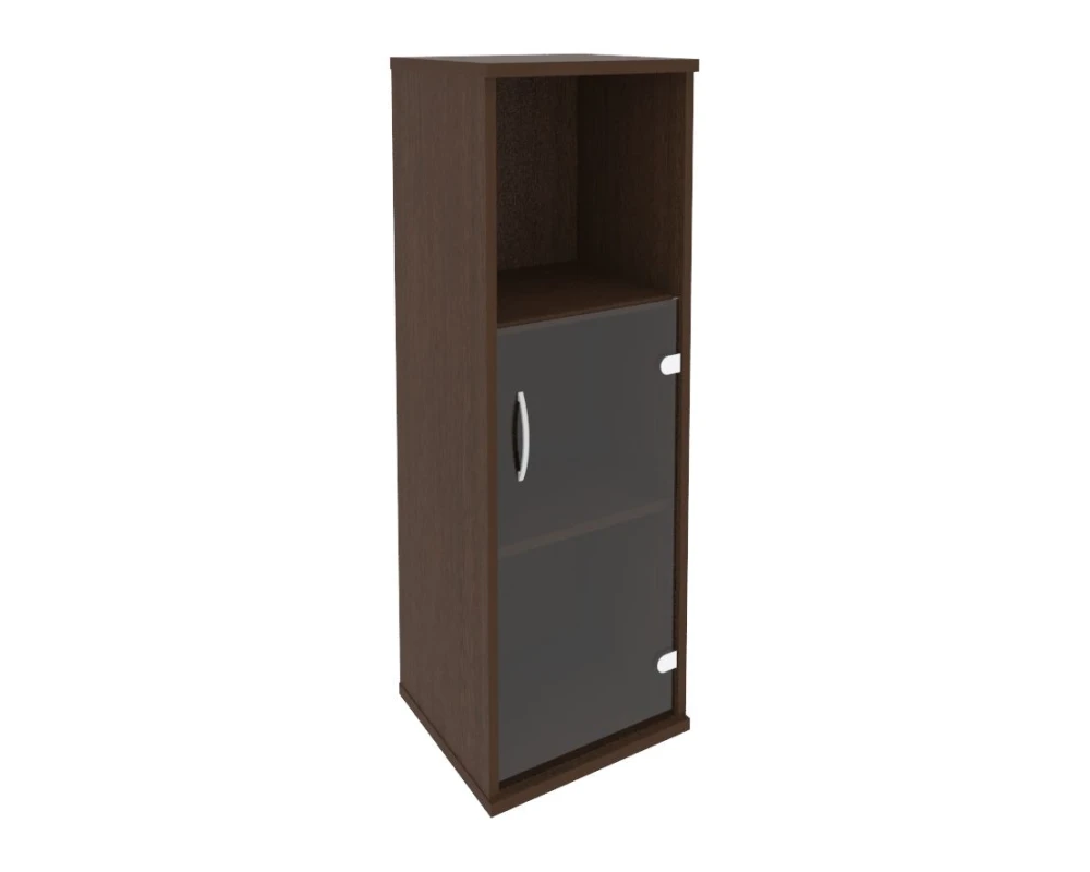 Шкаф средний узкий правый 1 низкая дверь стекло Рива / Riva