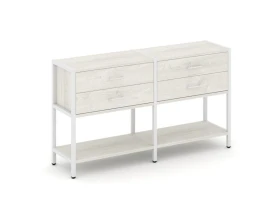 Двухсекционный стеллаж двухярусный с ящиками 1590х400х879 Шелф Систем / Shelf System images