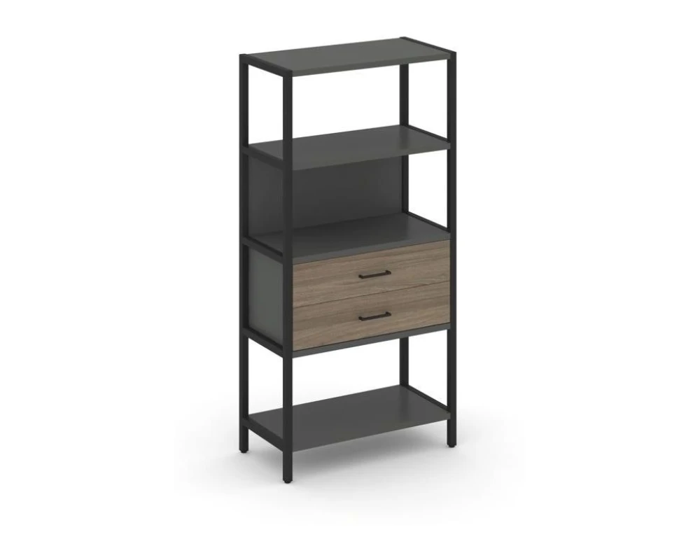 Односекционный стеллаж четырехярусный с ящиками 810х400х1613 Шелф Систем / Shelf System