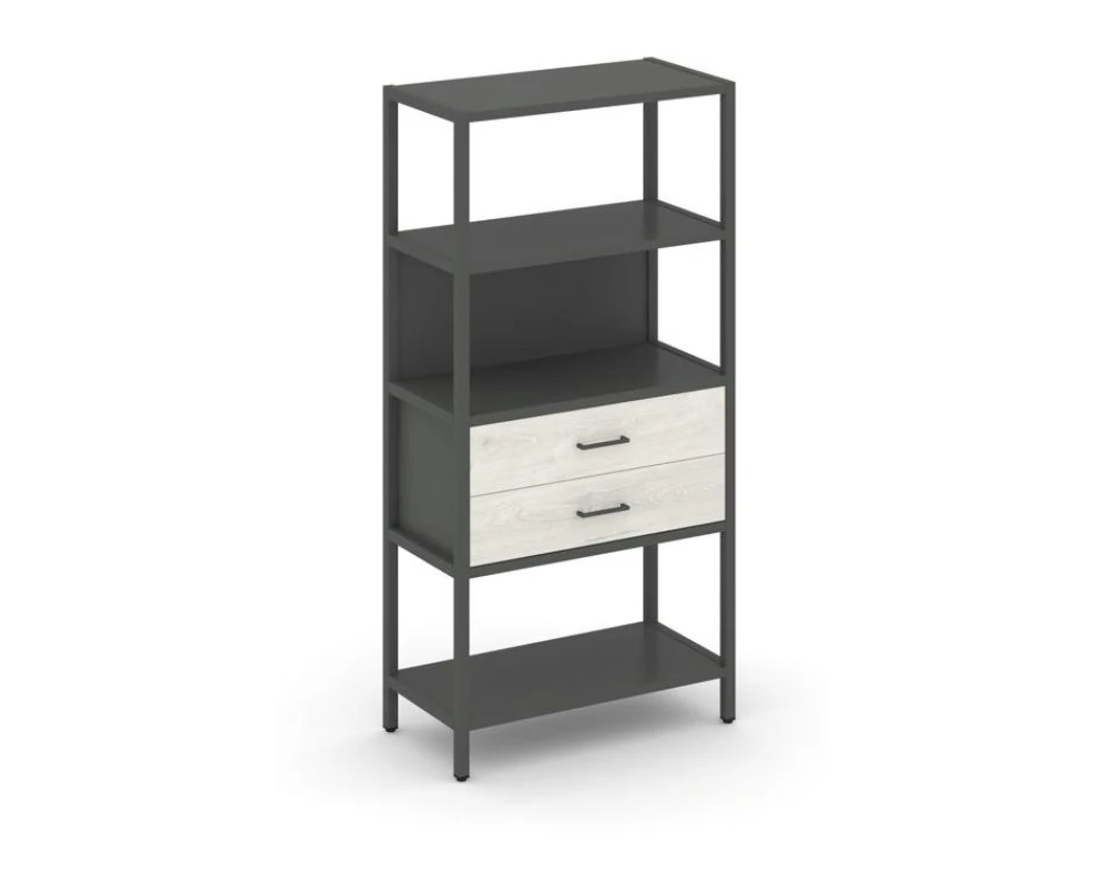 Односекционный стеллаж четырехярусный с ящиками 810х400х1613 Шелф Систем / Shelf System