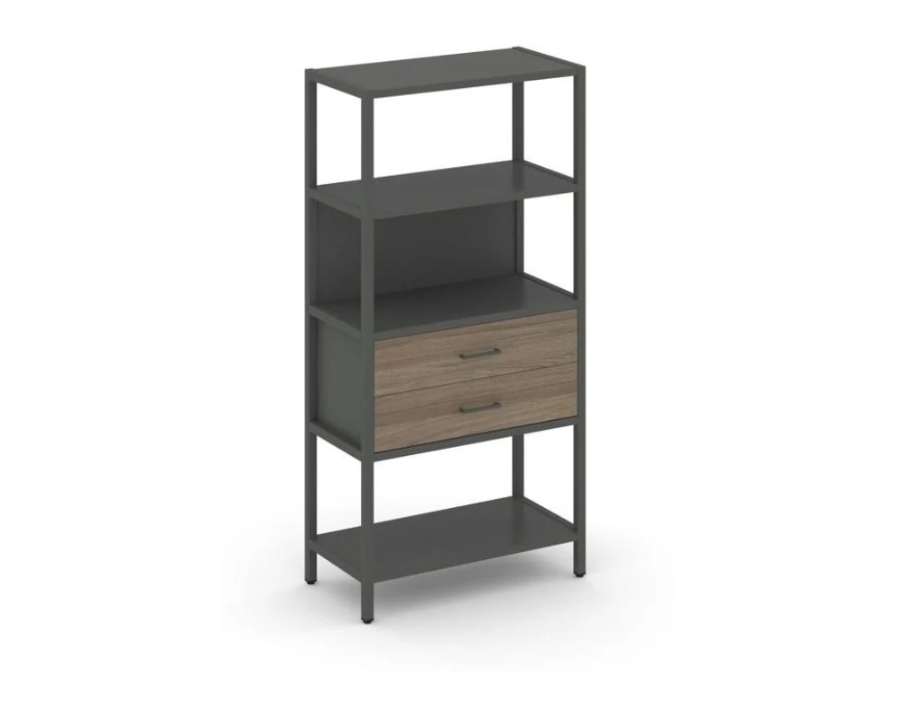 Односекционный стеллаж четырехярусный с ящиками 810х400х1613 Шелф Систем / Shelf System