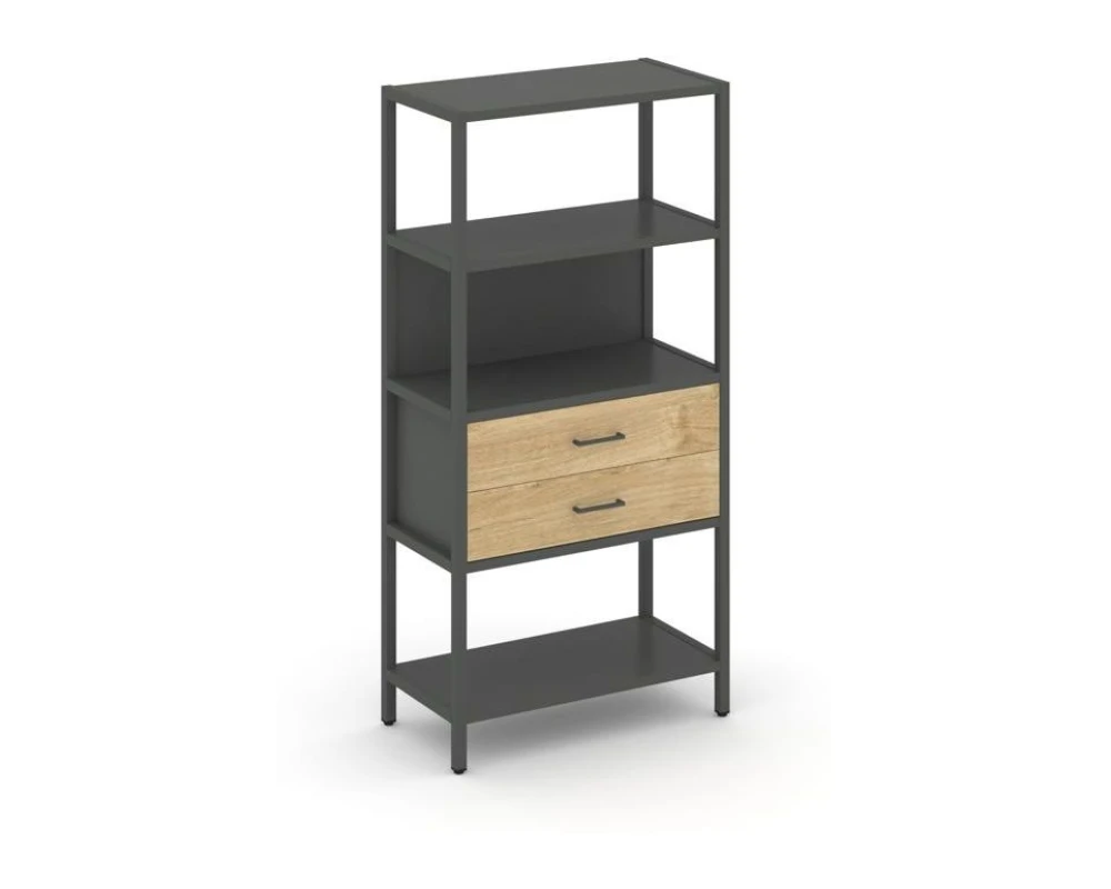 Односекционный стеллаж четырехярусный с ящиками 810х400х1613 Шелф Систем / Shelf System
