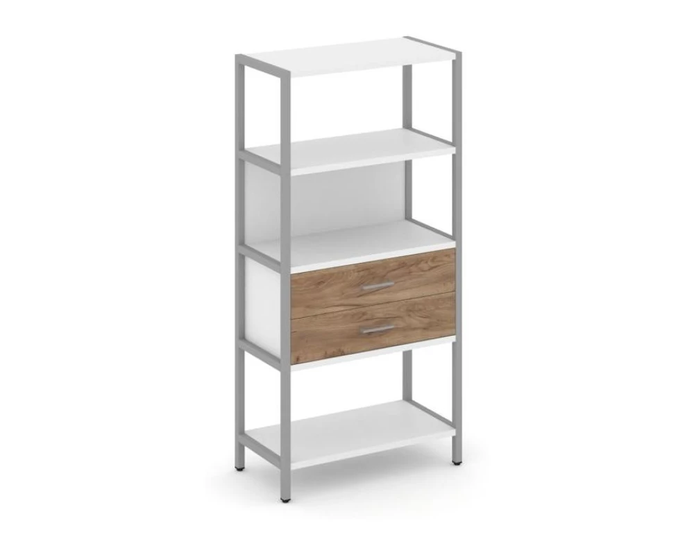 Односекционный стеллаж четырехярусный с ящиками 810х400х1613 Шелф Систем / Shelf System