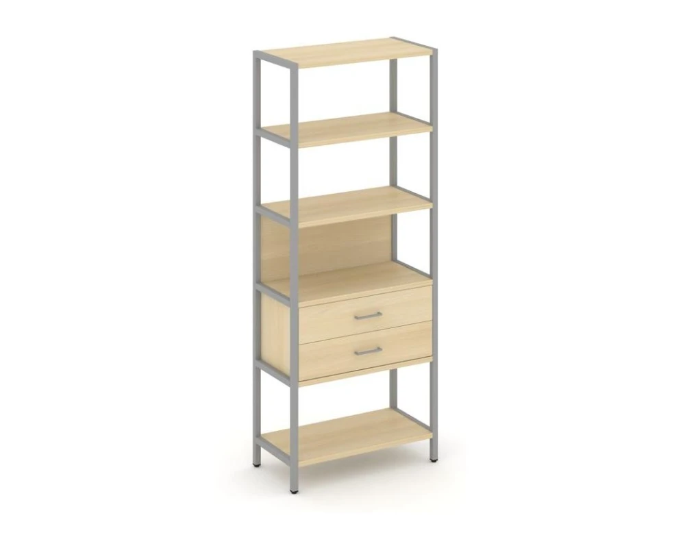 Односекционный стеллаж пятиярусный с ящиками 810х400х1980 Шелф Систем / Shelf System