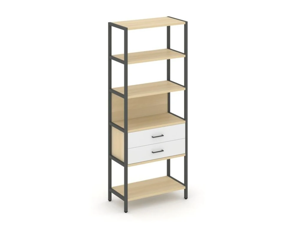 Односекционный стеллаж пятиярусный с ящиками 810х400х1980 Шелф Систем / Shelf System