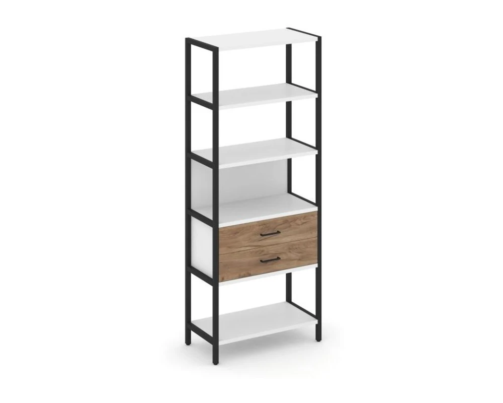 Односекционный стеллаж пятиярусный с ящиками 810х400х1980 Шелф Систем / Shelf System