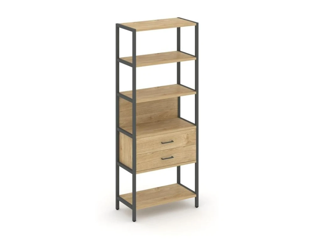 Односекционный стеллаж пятиярусный с ящиками 810х400х1980 Шелф Систем / Shelf System