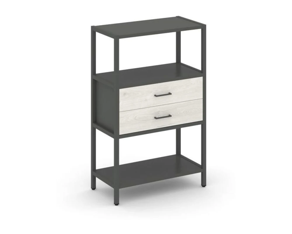 Односекционный стеллаж трехярусный с ящиками 810х400х1246 Шелф Систем / Shelf System