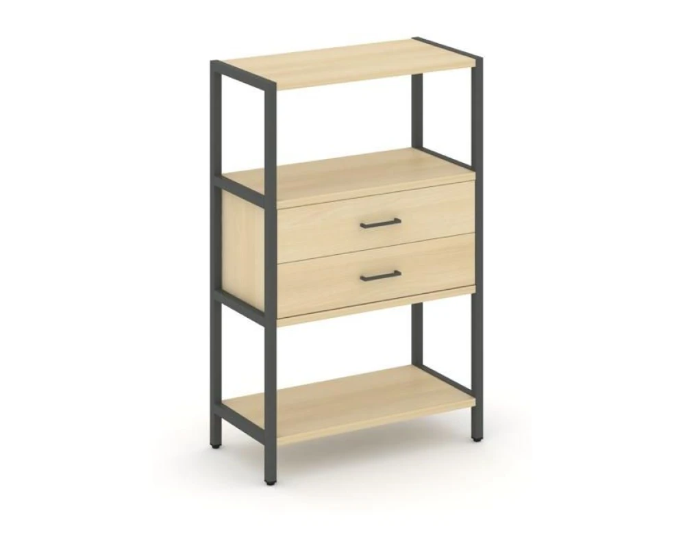Односекционный стеллаж трехярусный с ящиками 810х400х1246 Шелф Систем / Shelf System