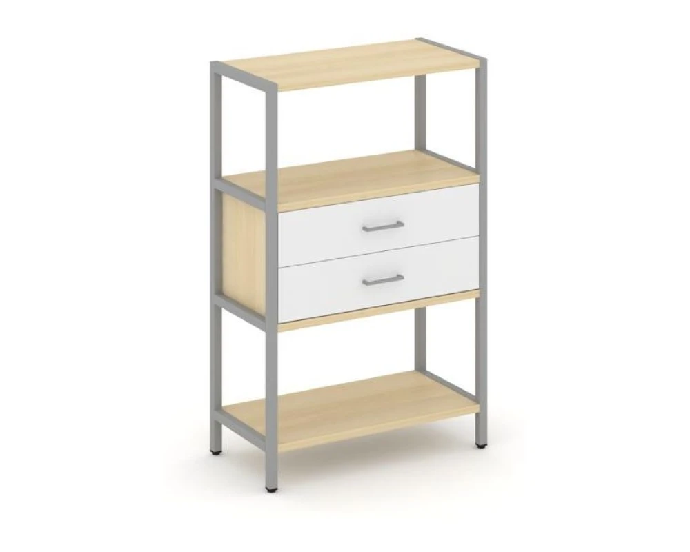 Односекционный стеллаж трехярусный с ящиками 810х400х1246 Шелф Систем / Shelf System