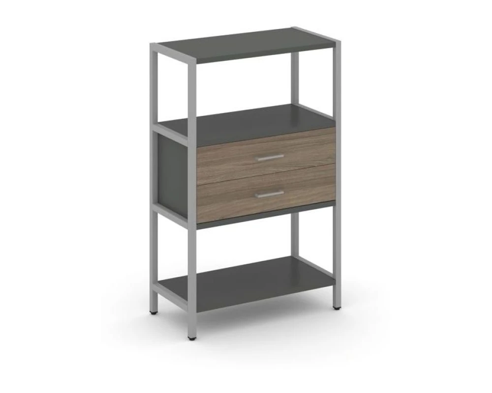 Односекционный стеллаж трехярусный с ящиками 810х400х1246 Шелф Систем / Shelf System