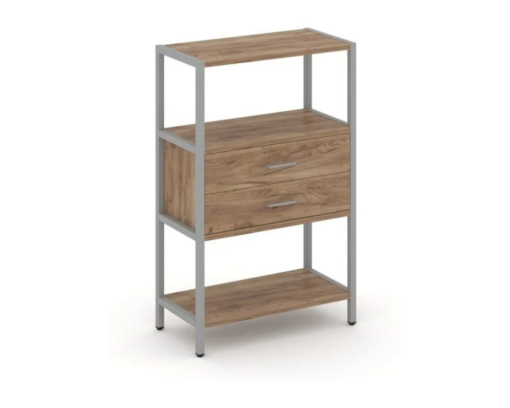 Односекционный стеллаж трехярусный с ящиками 810х400х1246 Шелф Систем / Shelf System